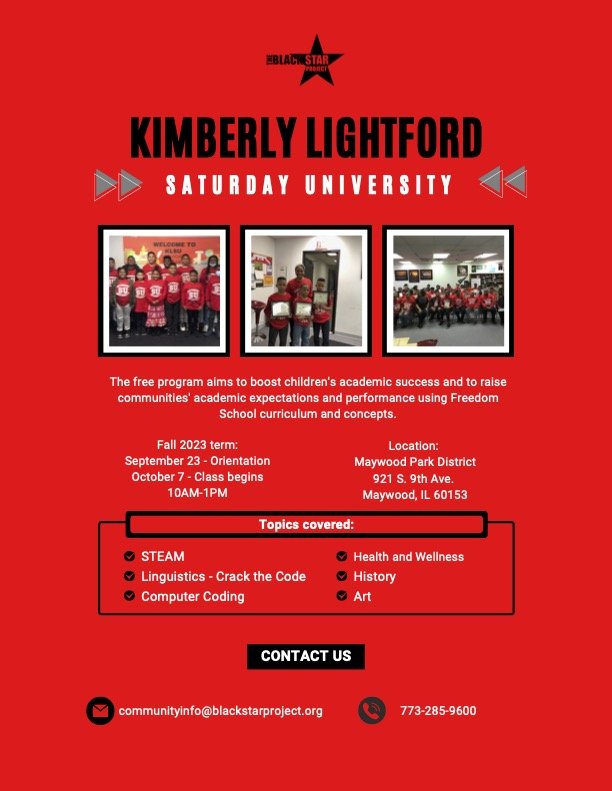 2023 Program: Kimberly Lightford Saturday University — Black Star